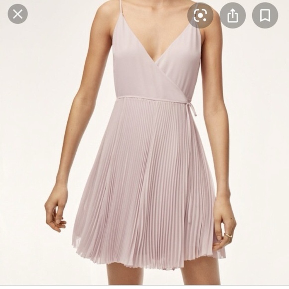 Wilfred Aritzia Beaune Pleated Wrap Dress - Size Small, Mini Version